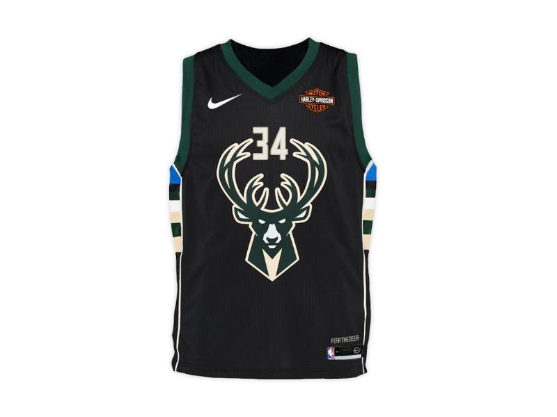 Баскетбольная джерси 2017-18 Antetokounmpo Bucks #34 Statement Harley Black