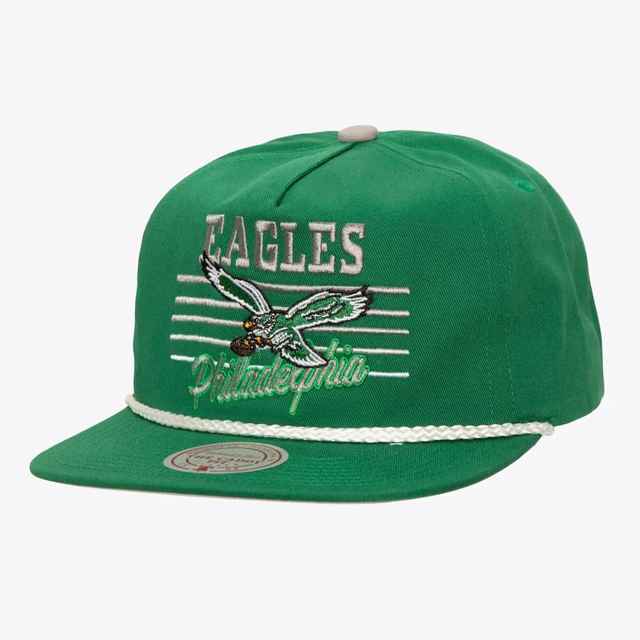Бейсболка Mitchell & Ness Midnight Green Philadelphia Eagles Radiant Lines Deadstock Snapback Hat