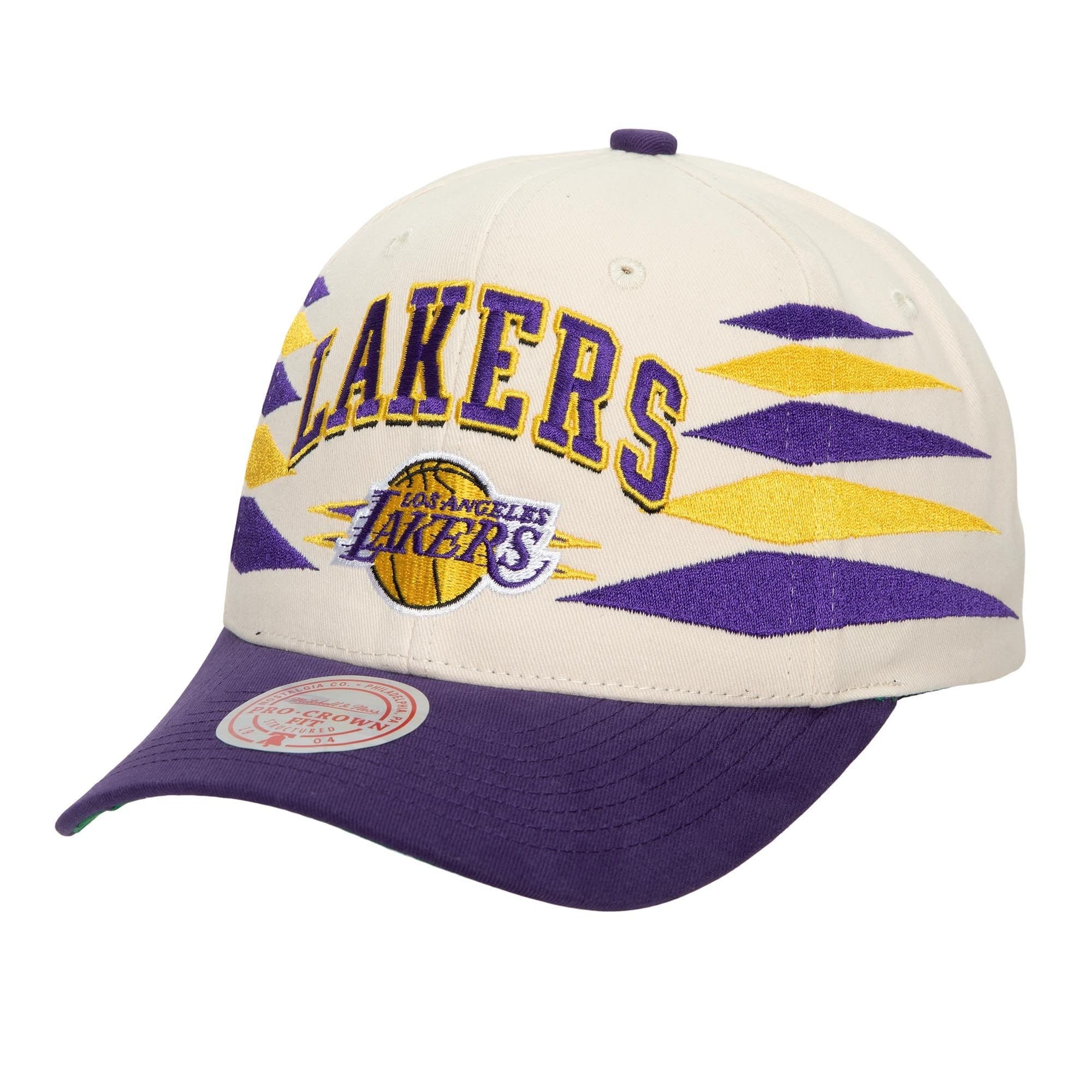 Бейсболка Mitchell & Ness Off White Diamond Pro Snapback Los Angeles Lakers Hat