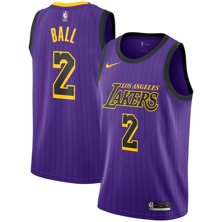 Баскетбольная джерси 2018-19 Los Angeles Lakers #2 Lonzo Ball Purple City