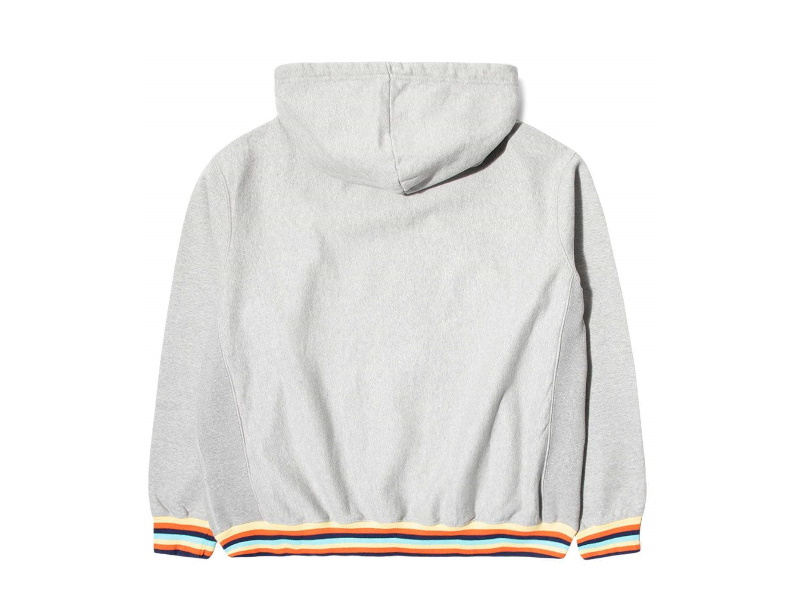 Худи Awake Blocked Logo with Stripe Rib Hoodie Heather Grey
