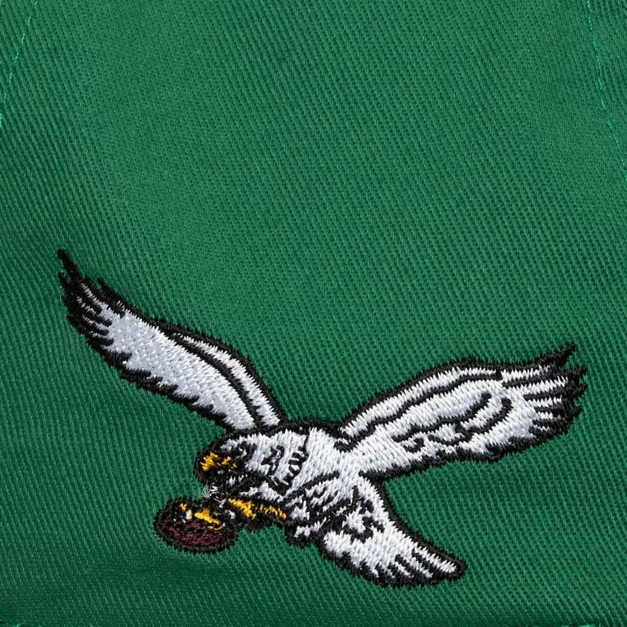 Бейсболка Mitchell & Ness Green Philadelphia Eagles Go Birds Strapback Dad Hat