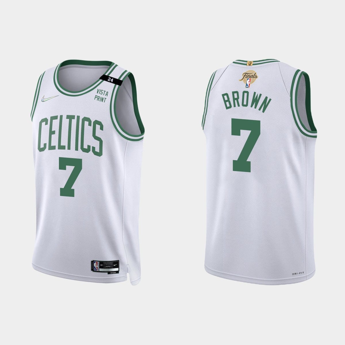 Баскетбольная джерси 2022 NBA Finals Boston Celtics #7 Jaylen Brown Association White Jersey