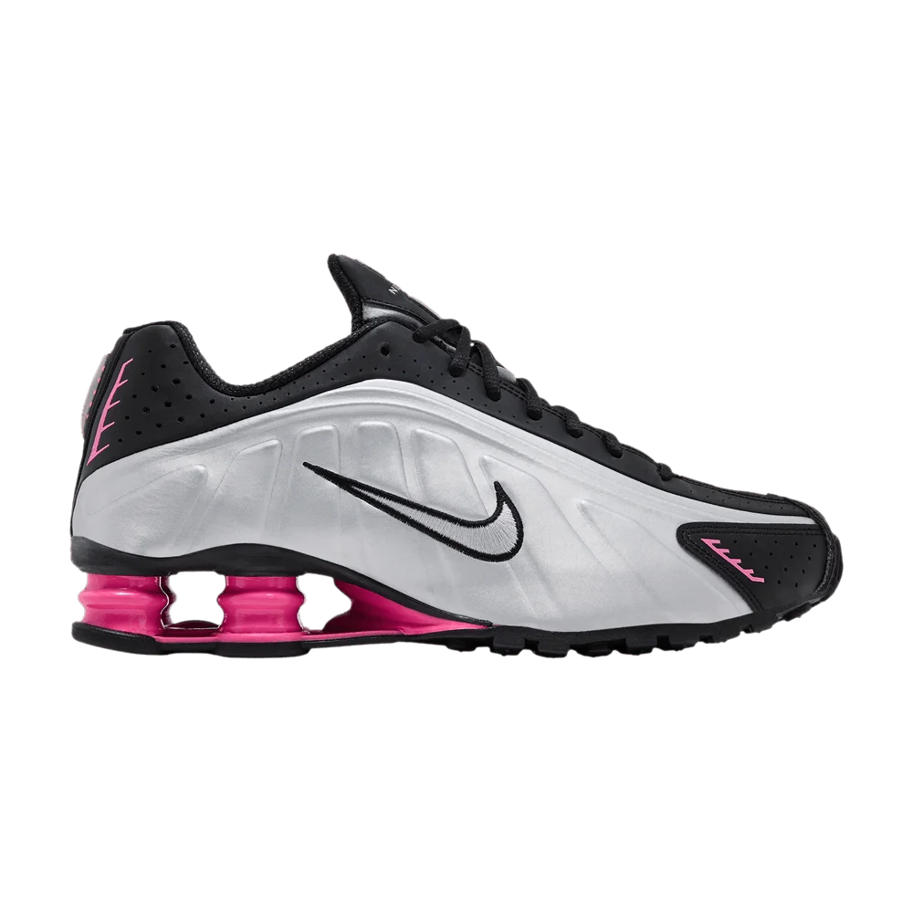 Krossovki-Nike-Wmns-Shox-R4-Black-Metallic-Silver-Pinksicle