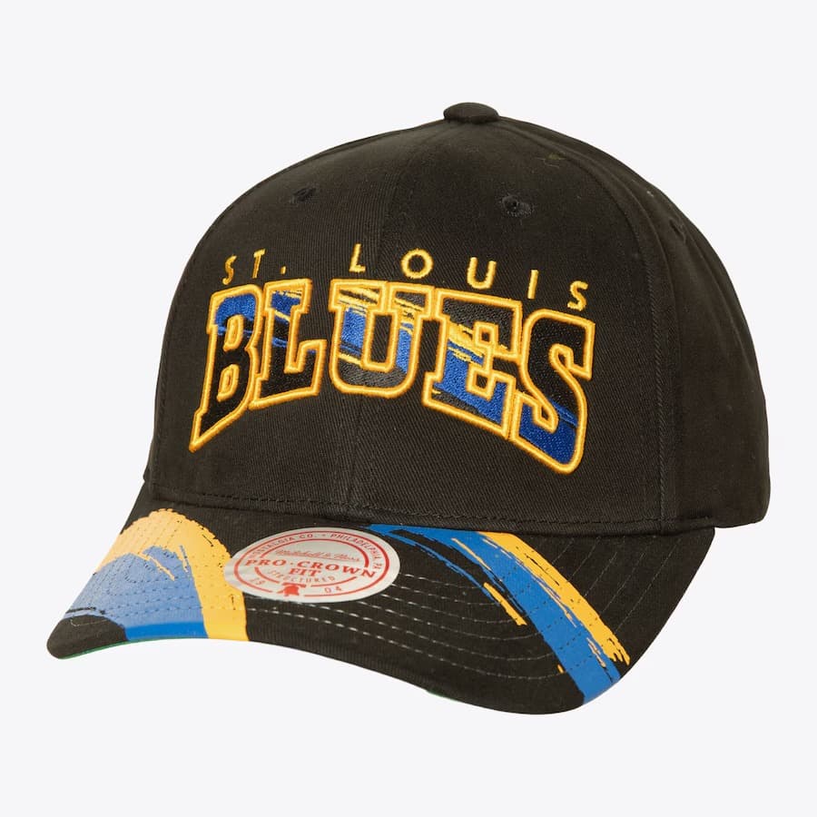 Бейсболка Mitchell & Ness Black St. Louis Blues Brushed Past Ya Pro Snapback Hat
