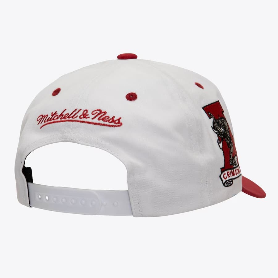 Бейсболка Mitchell & Ness White Alabama Crimson Tide Vault Collection Tail Sweep Pro Snapback Hat