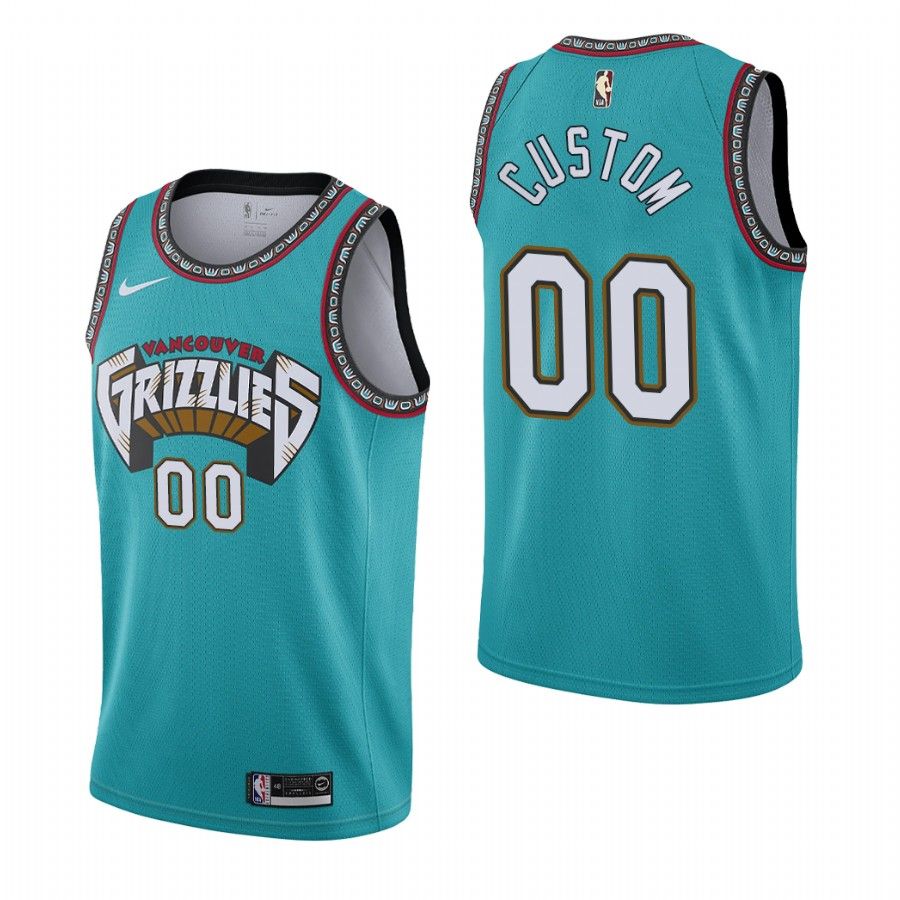Баскетбольная джерси 1988-89 Vancouver Grizzlies Custom Teal Hardwood Classics