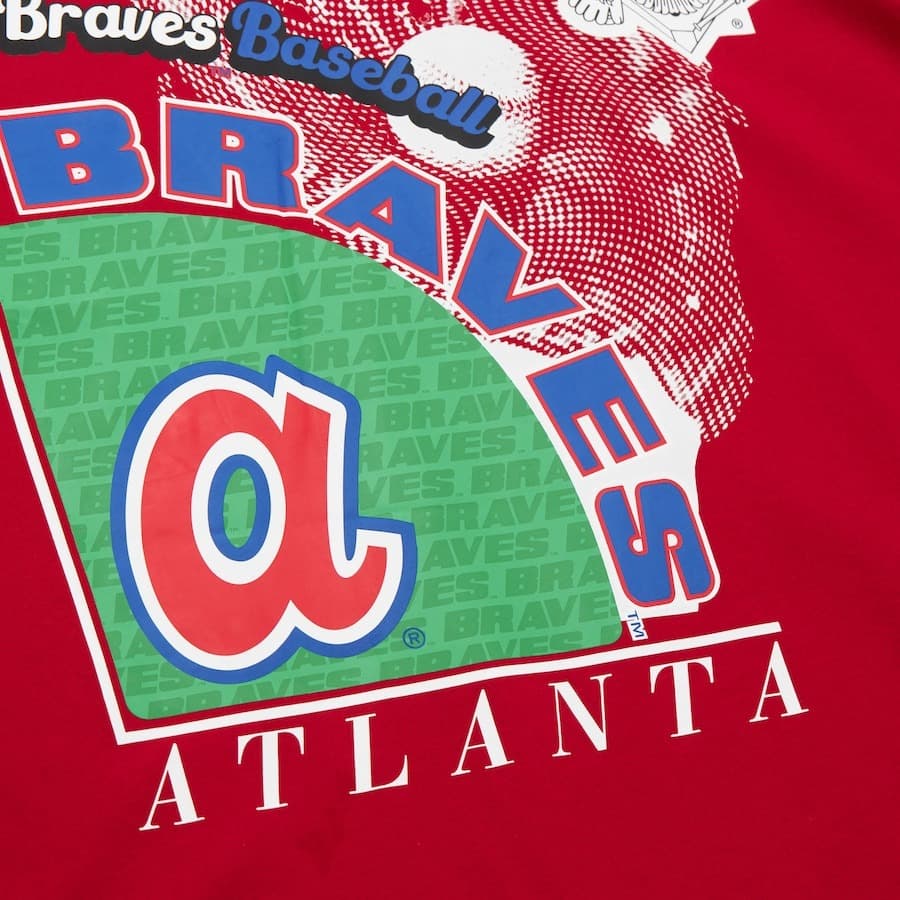 Футболка Mitchell & Ness Red Atlanta Braves Cooperstown Collection Logo Blast T-Shirt