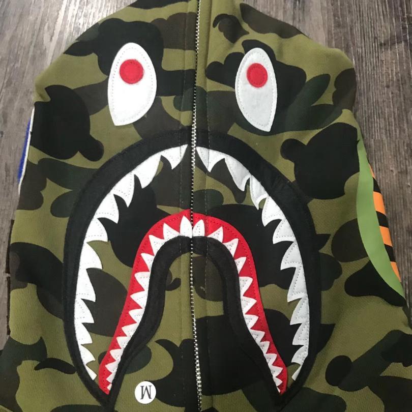 Худи BAPE 1st Camo Shark Full Zip Hoodie Green