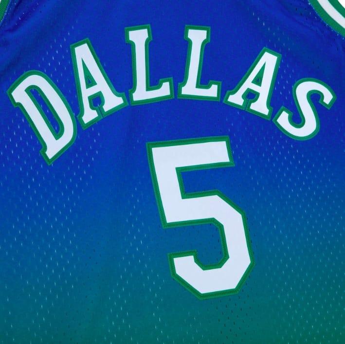 Баскетбольная джерси 1994-95 Dallas Mavericks #5 Jason Kidd Mitchell & Ness Fadeaway Green/Navy Jersey