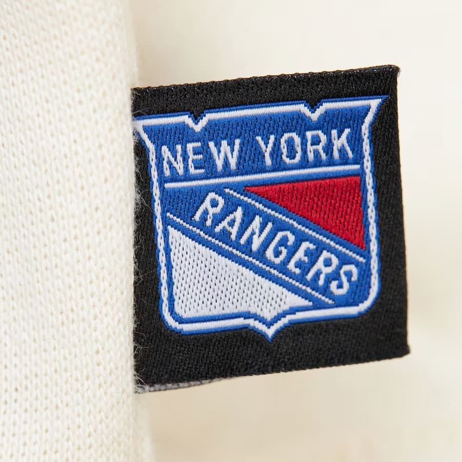 Лонгслив Mitchell & Ness Women's Cream New York Rangers Logo Lightweight 3.0 Fleece Pullover Sweatshirt