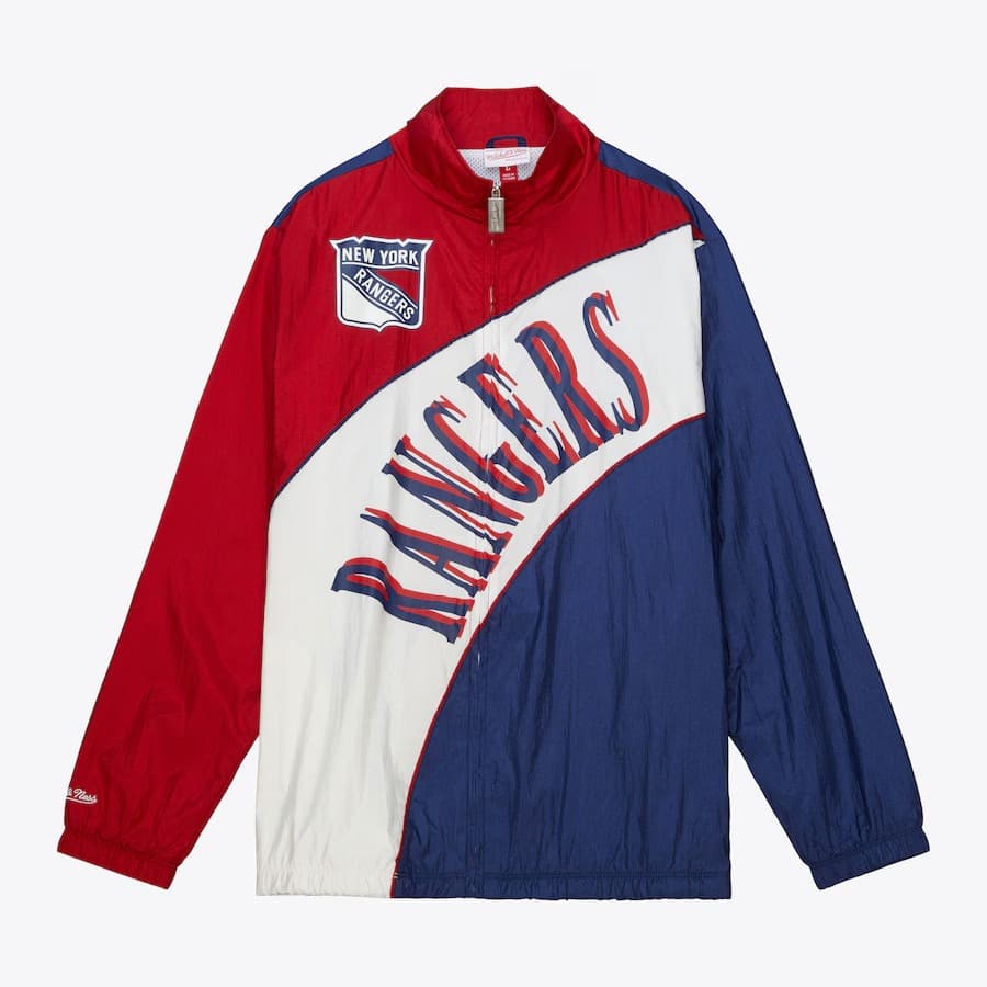 Ветровка Mitchell & Ness White New York Rangers Arched Retro Lined Full-Zip Windbreaker Jacket
