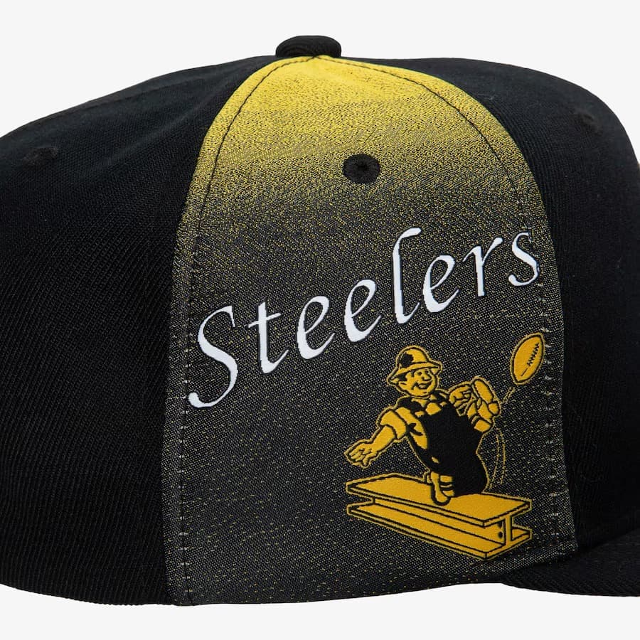 Бейсболка Mitchell & Ness Black Pittsburgh Steelers Tapestry Snapback Hat