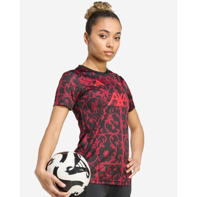 Женское тренировочное джерси Liverpool FC adidas Womens 25/26 Short Sleeve Pre-Match Shirt Black