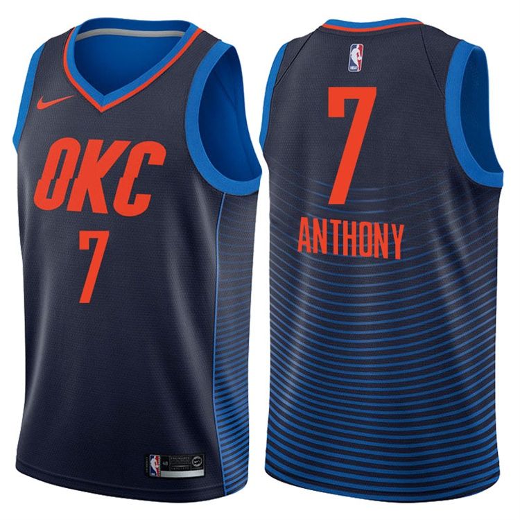 Баскетбольная джерси 2017-18 Carmelo Anthony Oklahoma City Thunder #7 Statement Navy