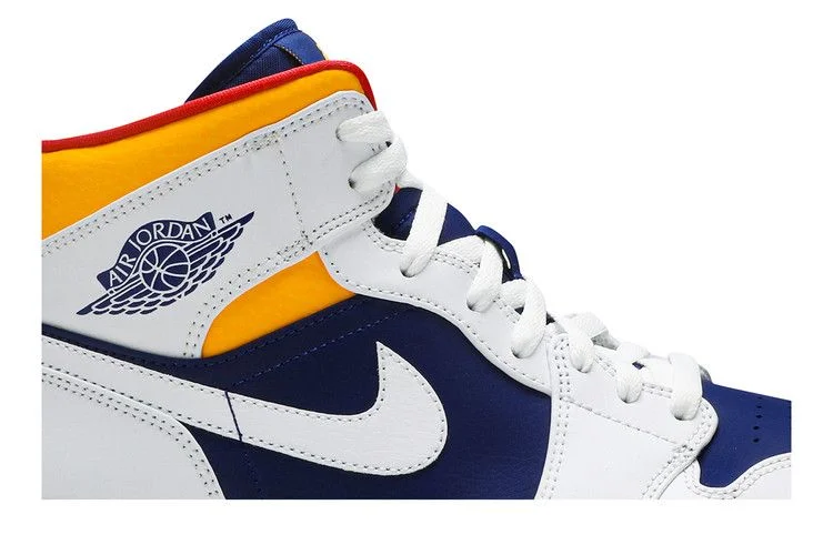 Кроссовки Air Jordan 1 Mid 'White Deep Royal Blue'