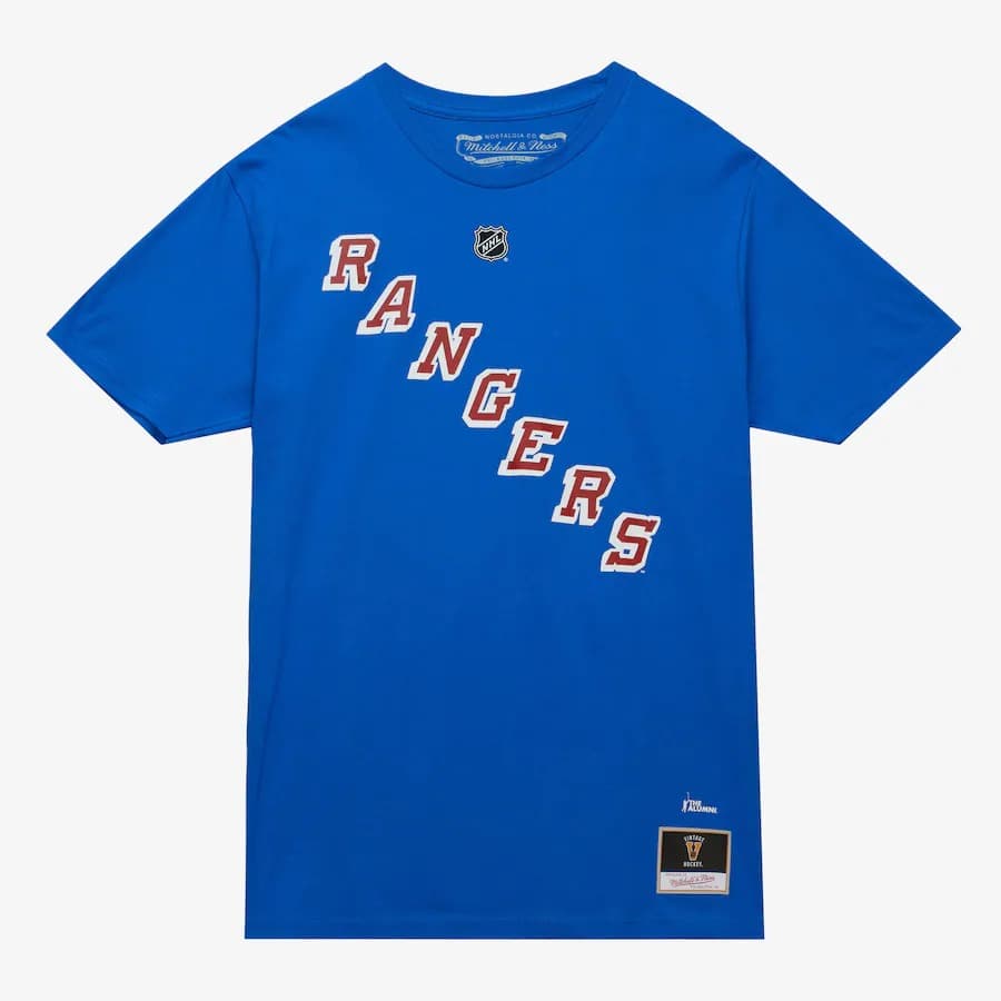 Футболка Mitchell & Ness Mike Richter Blue New York Rangers Name & Number T-Shirt