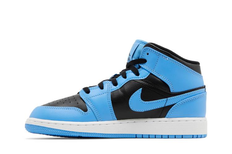 Кроссовки Air Jordan 1 Mid GS 'University Blue Black'