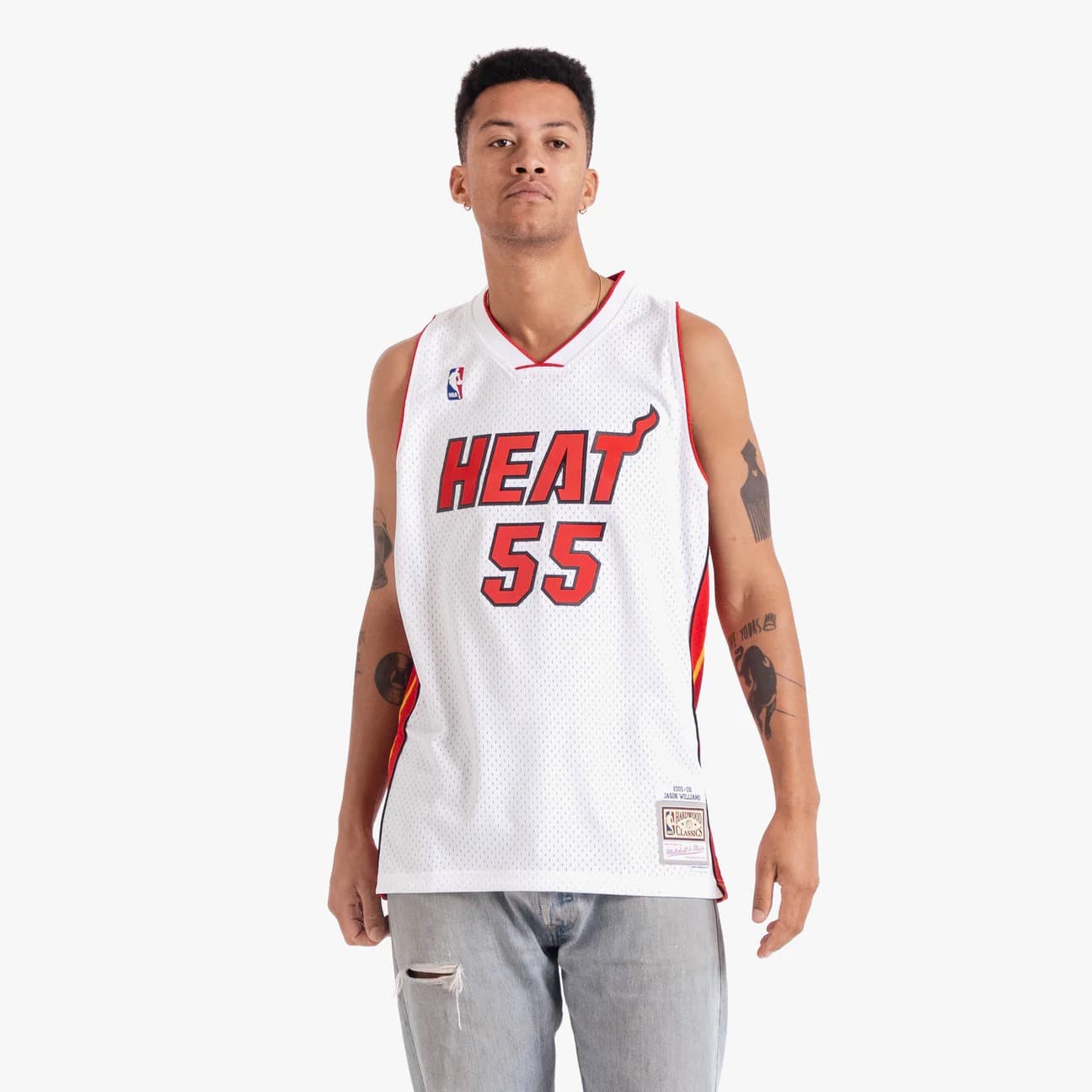 Баскетбольная джерси 2005-06 Miami Heat Jason Williams #55 Swingman Hardwood Classic White Jersey