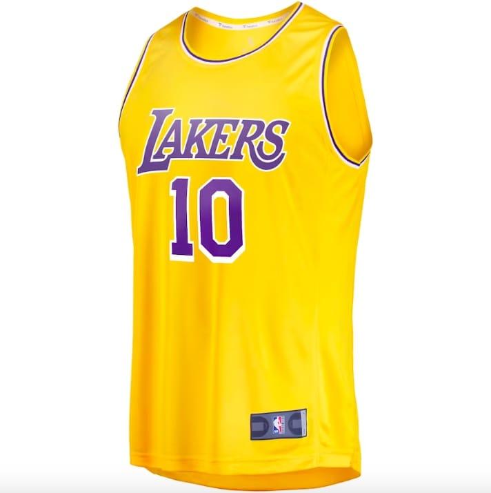 Баскетбольная джерси 2022-23 LA Lakers #10 Max Christie Fast Break Icon Gold Jersey