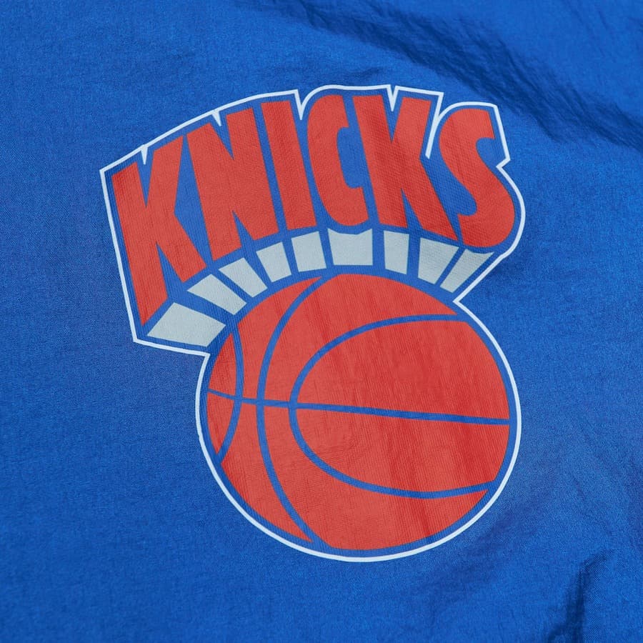 Анорак Mitchell & Ness Blue New York Knicks Team 2.0 Anorak Quarter-Zip Windbreaker Jacket