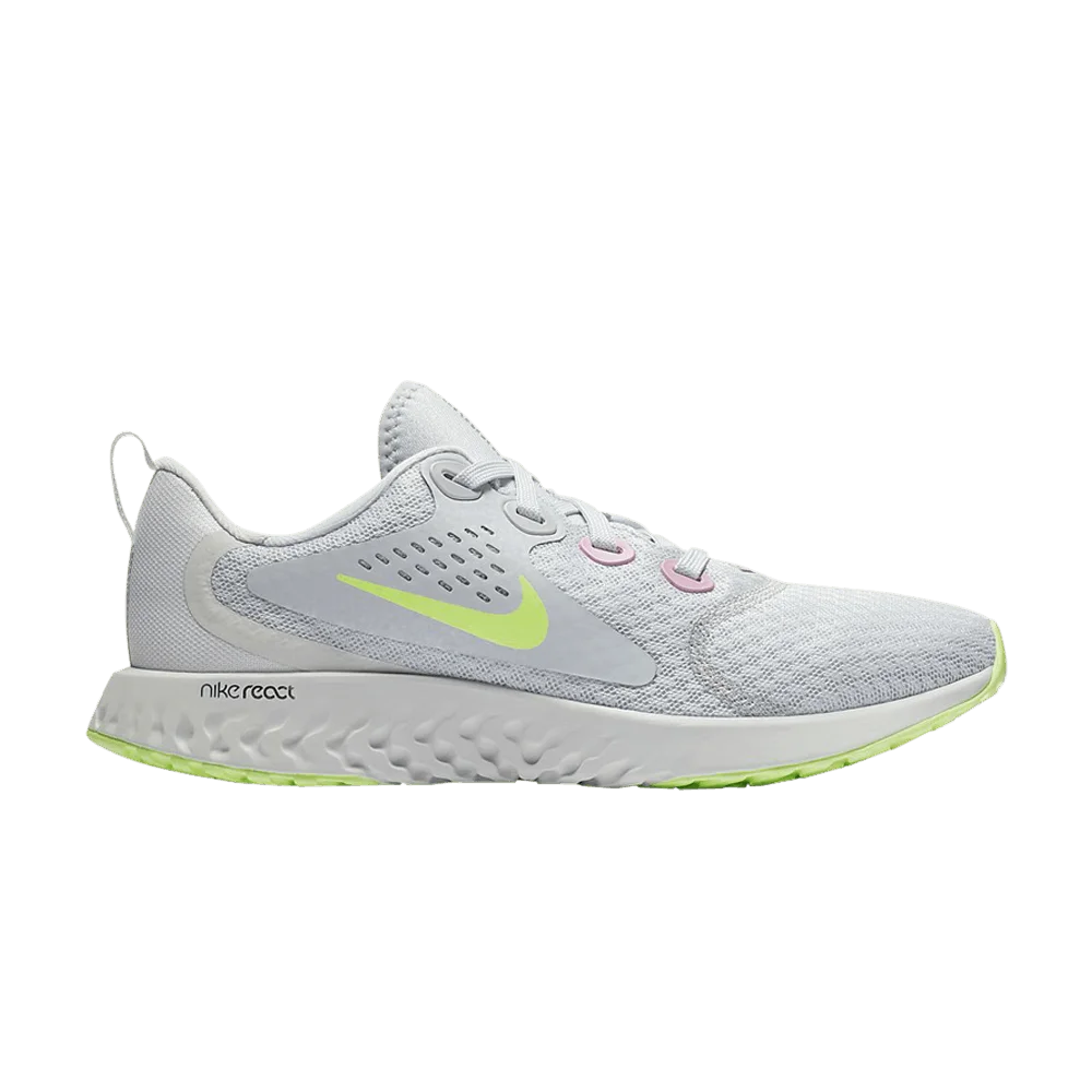 Krossovki-Nike-Legend-React-GS-Platinum-Barely-Volt
