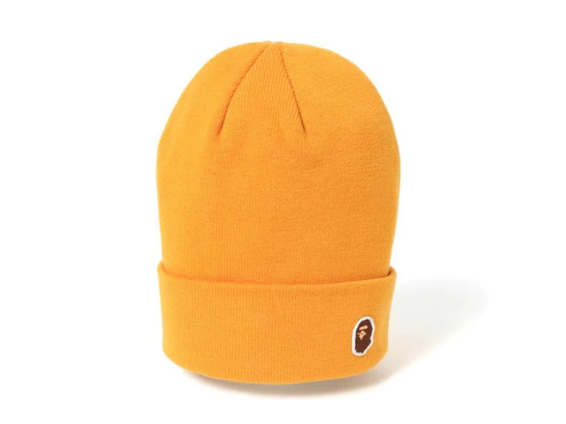 Шапка BAPE Ape Head One Point Knit Hat Orange