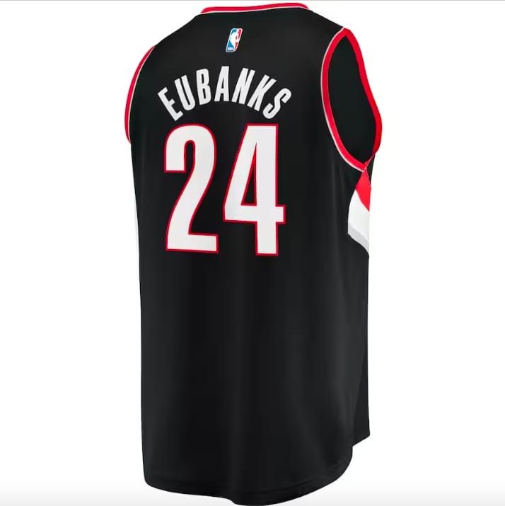 Баскетбольная джерси 2022-23 Portland Trail Blazers #24 Drew Eubanks Fast Break Icon Black Jersey