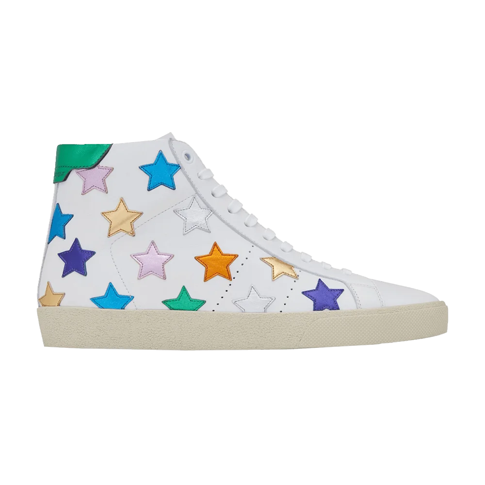 Krossovki-Saint-Laurent-Court-Classic-SL06-Metallic-California-High-Multi-Stars