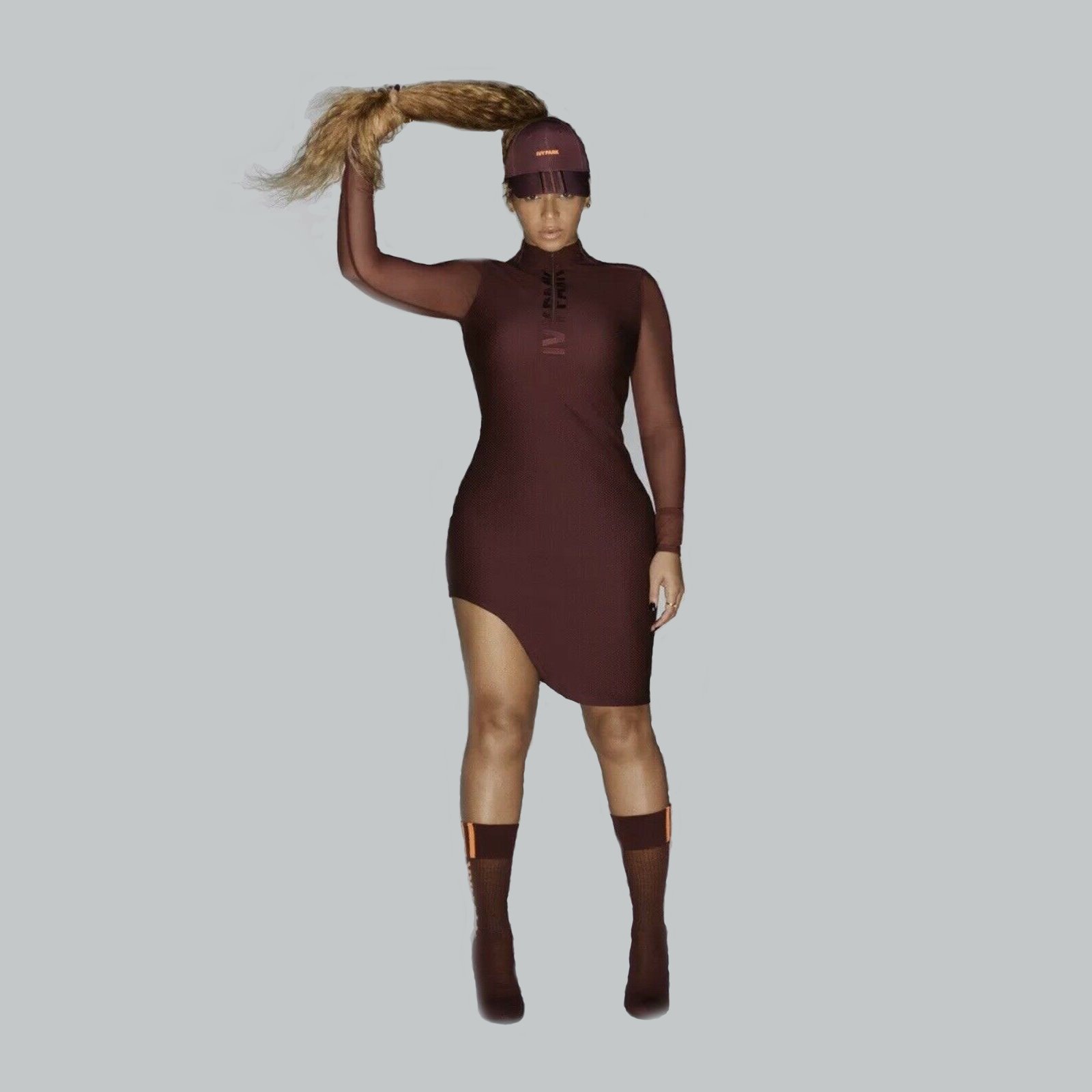 Платье adidas Ivy Park Asymmetrical Dress Maroon