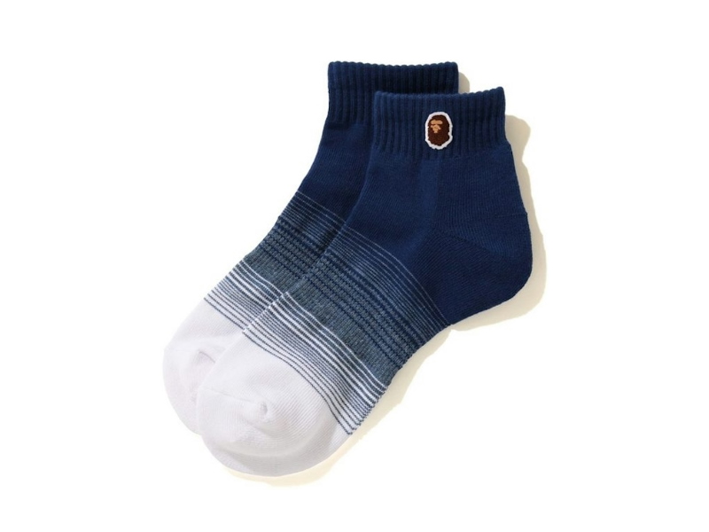 BAPE-Ape-Head-One-Point-Gradation-Ankle-Socks-Navy