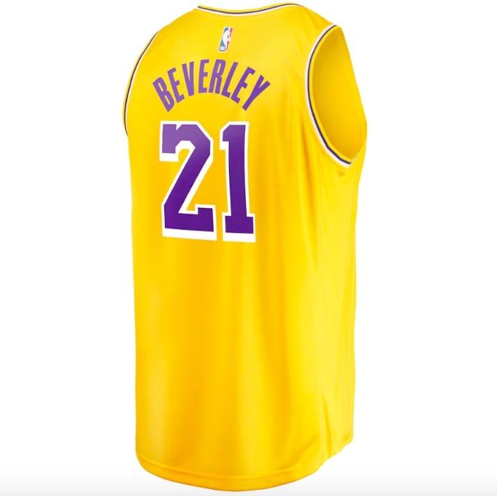 Баскетбольная джерси 2022-23 LA Lakers #21 Patrick Beverly Fast Break Icon Gold Jersey