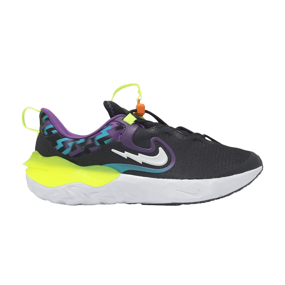 Krossovki-Nike-Run-Flow-SE-GS-Black-Teal-Nebula-Volt