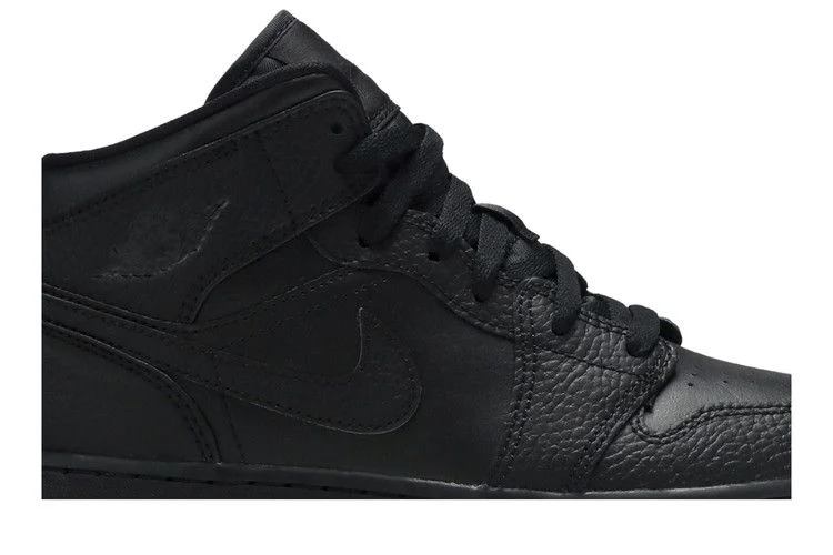 Кроссовки Air Jordan 1 Mid GS 'Triple Black' 2020