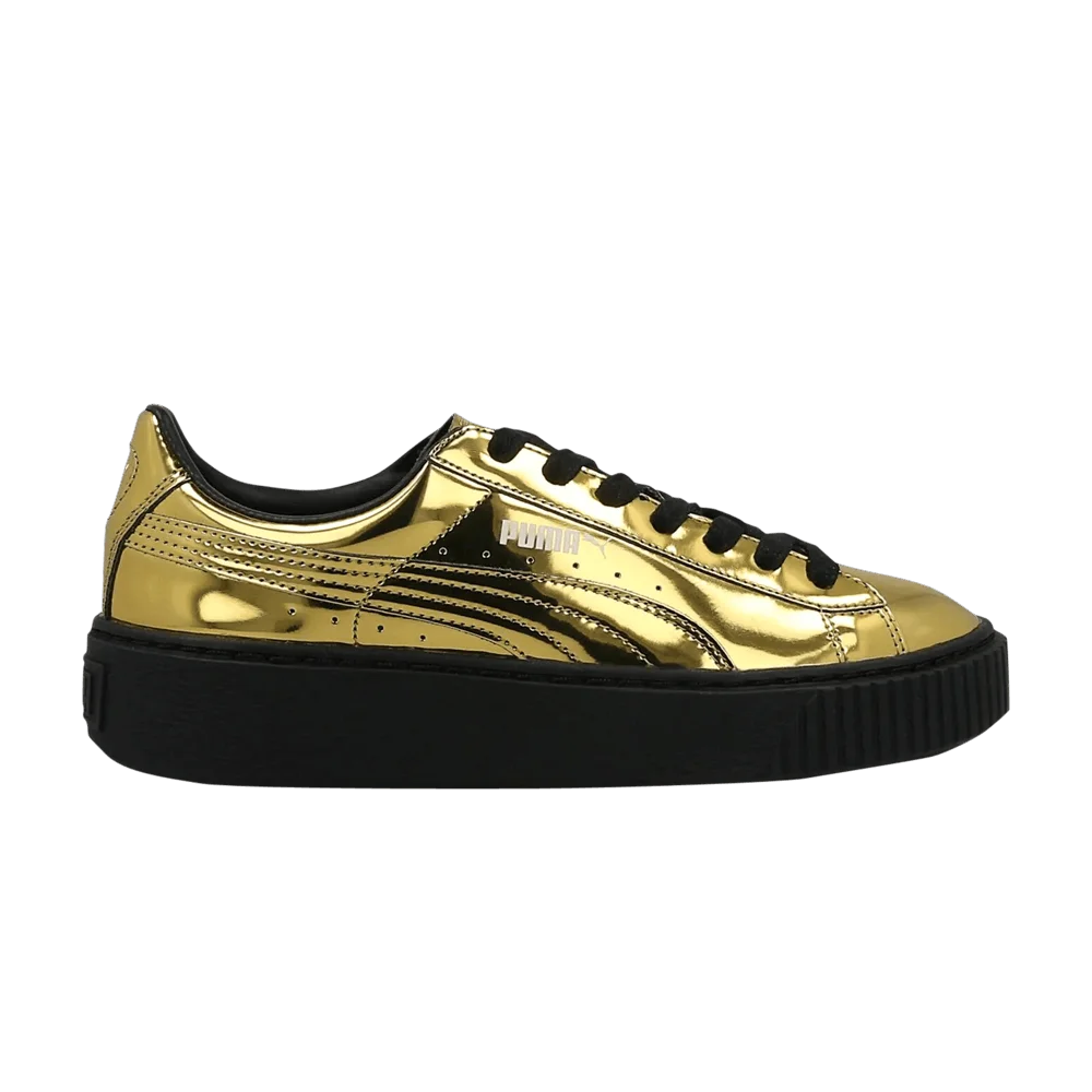 Krossovki-Puma-Wmns-Basket-Platform-Metallic-Gold