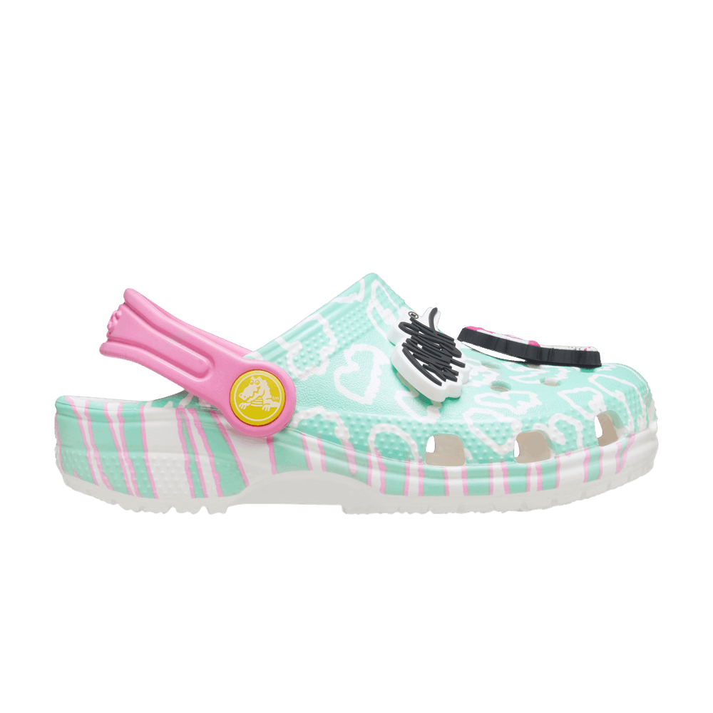 Кроссовки Crocs Ron English x Classic Clog Kids 'Party Animals - Cheetah Pistachio'