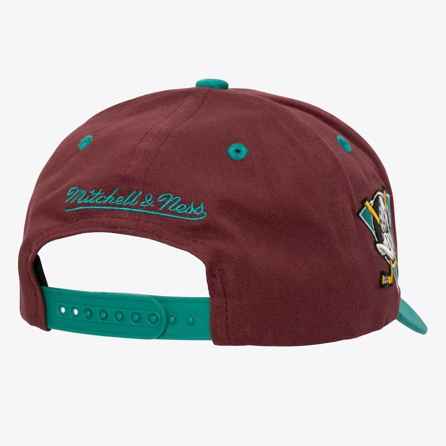 Бейсболка Mitchell & Ness Purple Anaheim Ducks Block Sweep Pro Vintage Adjustable Hat