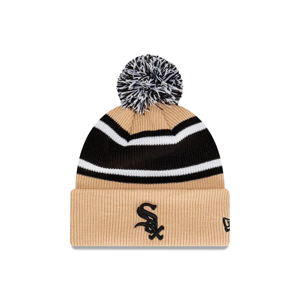 New-Era-Chicago-White-Sox-Strip-Pom-Knit-MLB-Beanie
