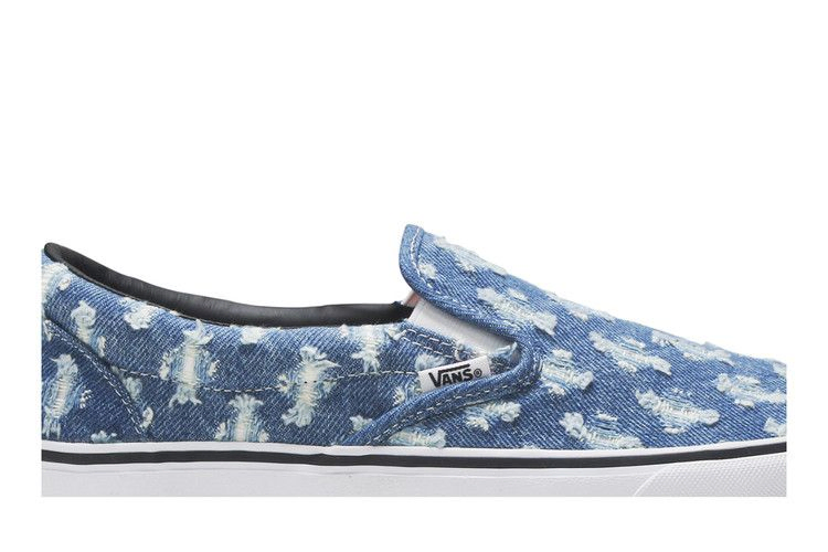 Кроссовки Supreme x Vans Slip-On 'Blue Hole Punch Denim'