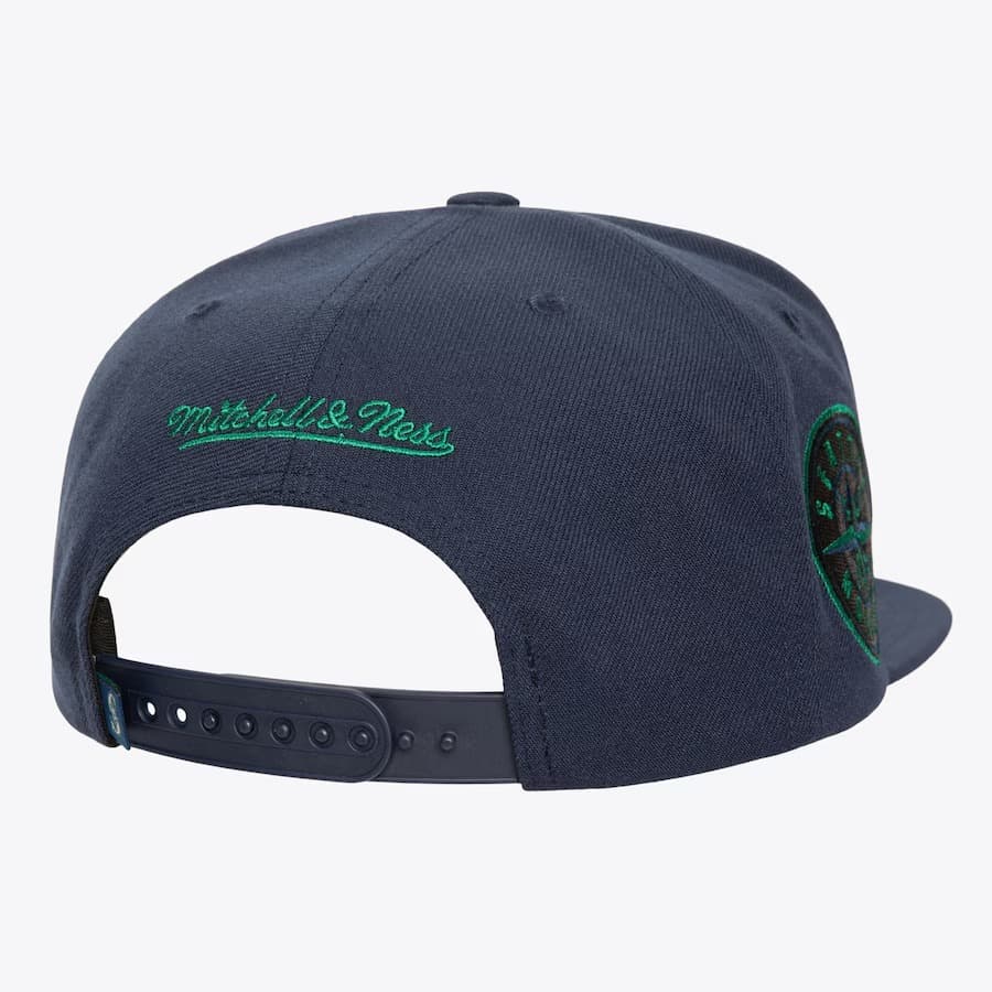 Бейсболка Mitchell & Ness Navy Seattle Mariners Logo Eclipse OG Snapback Hat