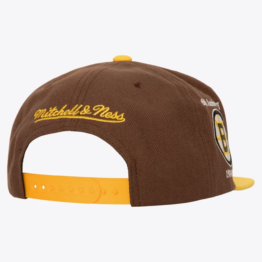 Mitchell-Ness-Brown-Boston-Bruins-60th-Anniversary-Snapback-Hat-1