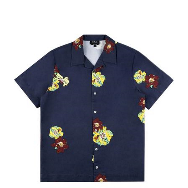 Рубашка A.P.C. Louis S/S Shirt Dark Navy Blue