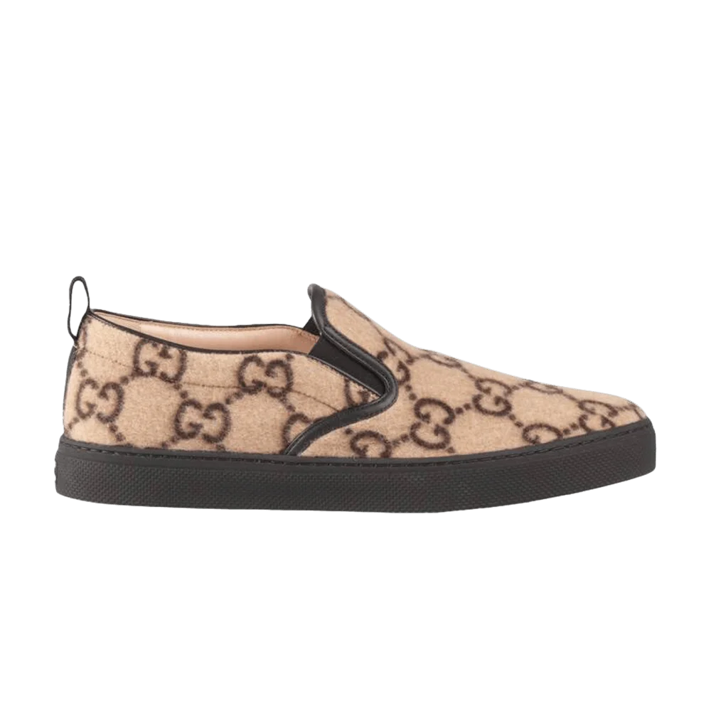 Krossovki-Gucci-GG-Wool-Slip-On-Beige