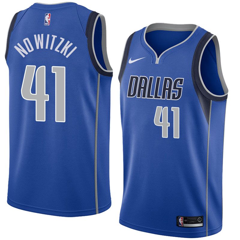 Баскетбольная джерси 2017-18 Dirk Nowitzki Dallas Mavericks #41 Icon Royal