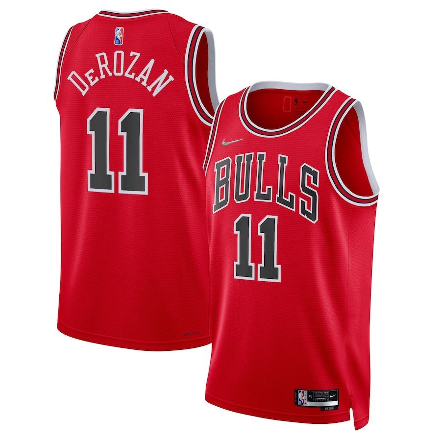 Баскетбольная джерси 2021-22 Chicago Bulls #11 DeMar DeRozan 75th Anniversary Edition Swingman Jersey – Red