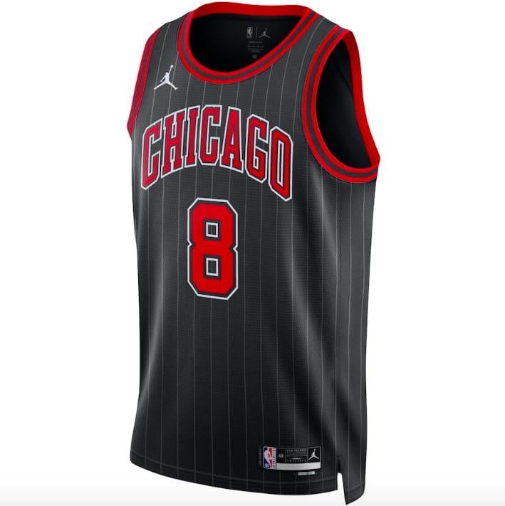 Баскетбольная джерси 2022-23 Chicago Bulls #8 Zach LaVine Statement Black Jersey