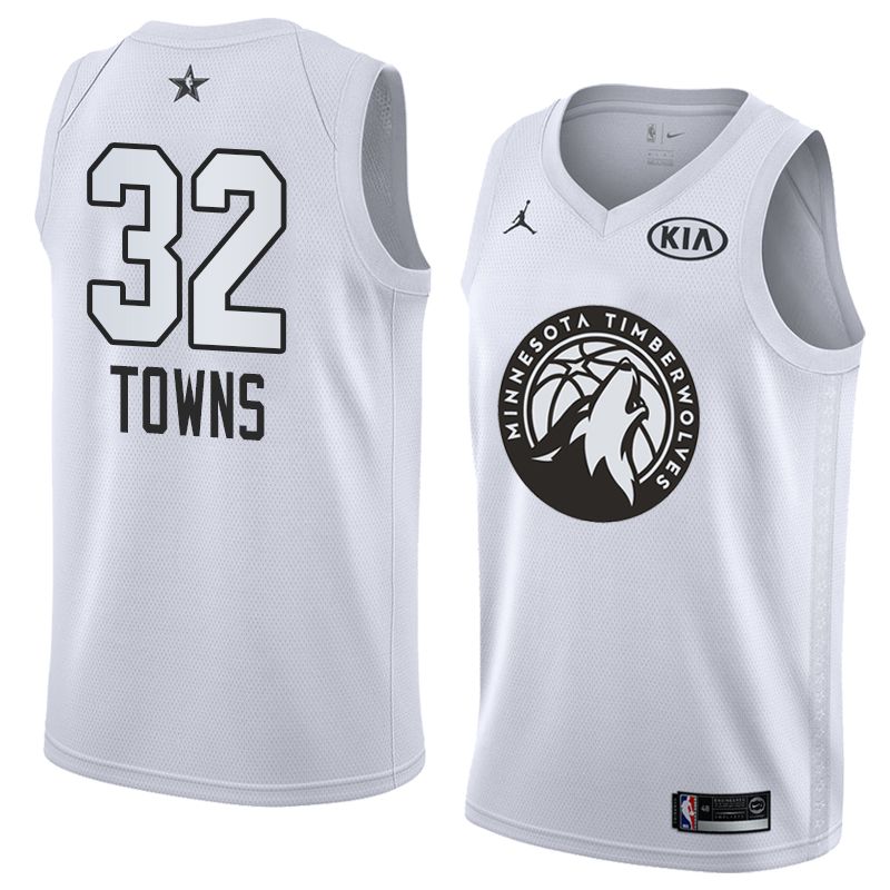 Баскетбольная джерси 2018 All-Star Timberwolves Karl-Anthony Towns #32 White Swingman Jersey
