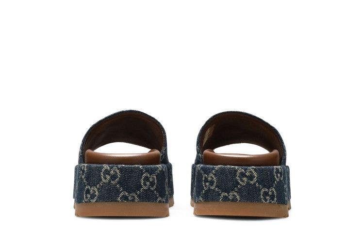 Сандалии Gucci Wmns Platform Slide Sandal 'Allover GG Denim'