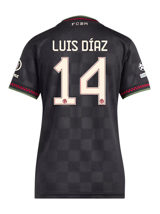 Женское футбольное джерси FC Bayern Munich Champions League Jersey 25-26 LUIS DÍAZ 14