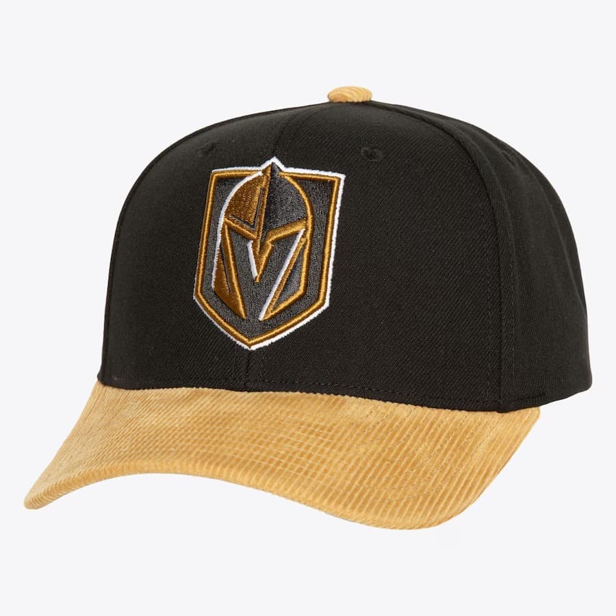 Бейсболка Mitchell & Ness Black Vegas Golden Knights Cord Pro Snapback Hat